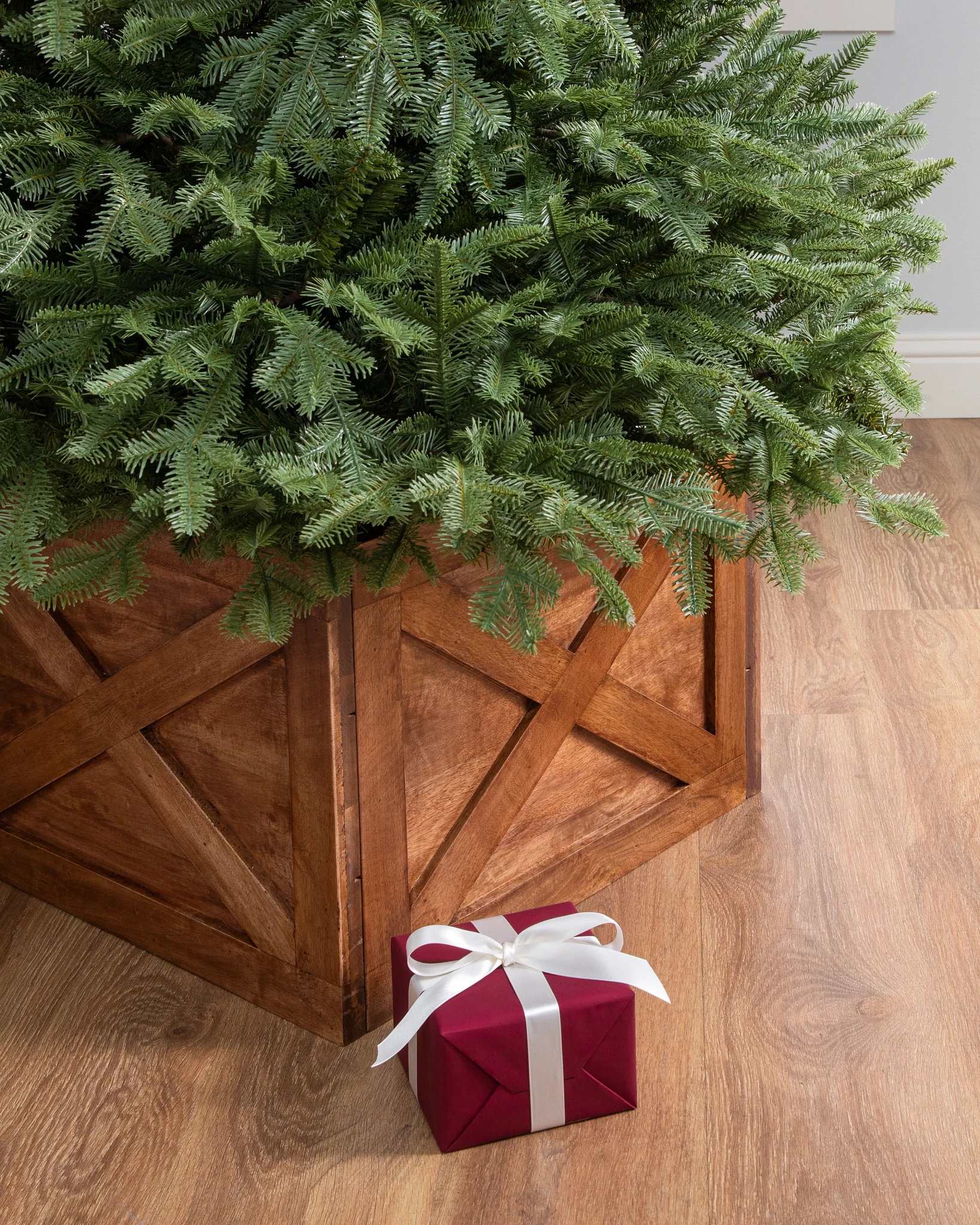White Wooden Crate Tree Collar