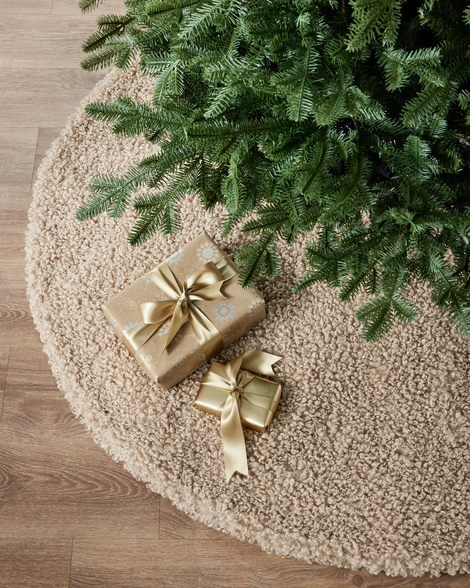 Tan Bouclé Tree Skirt