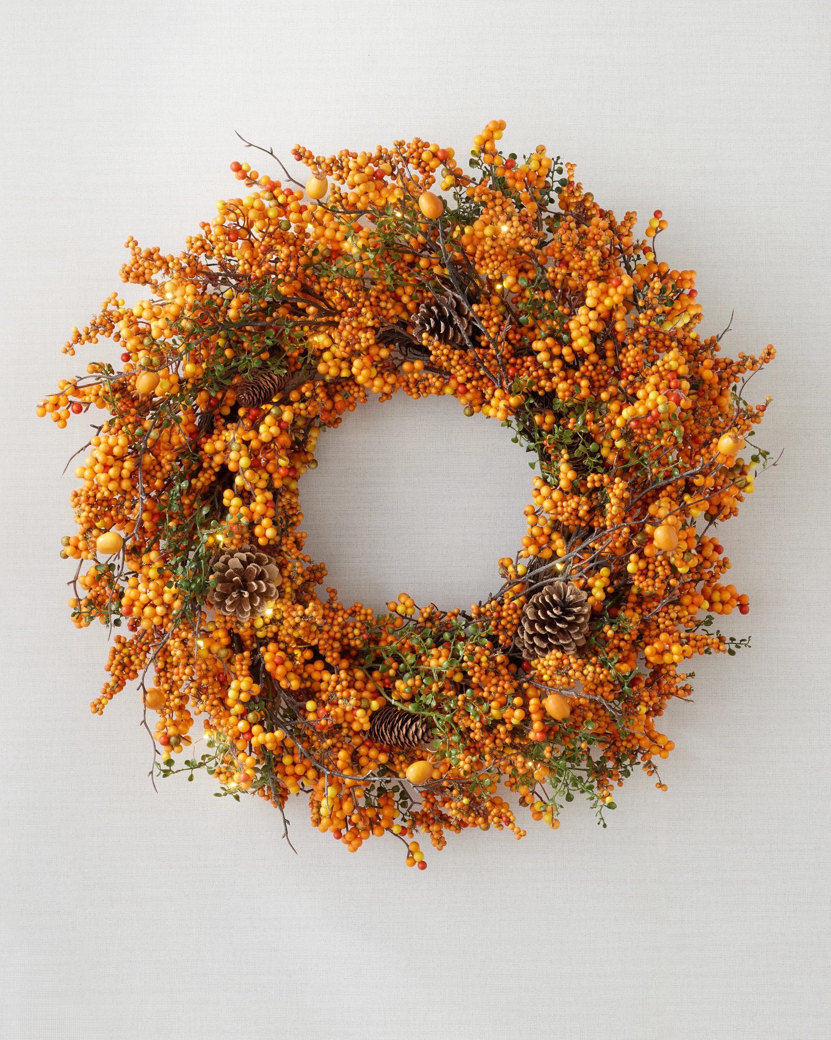 Orange Berry & Pinecone Wreath