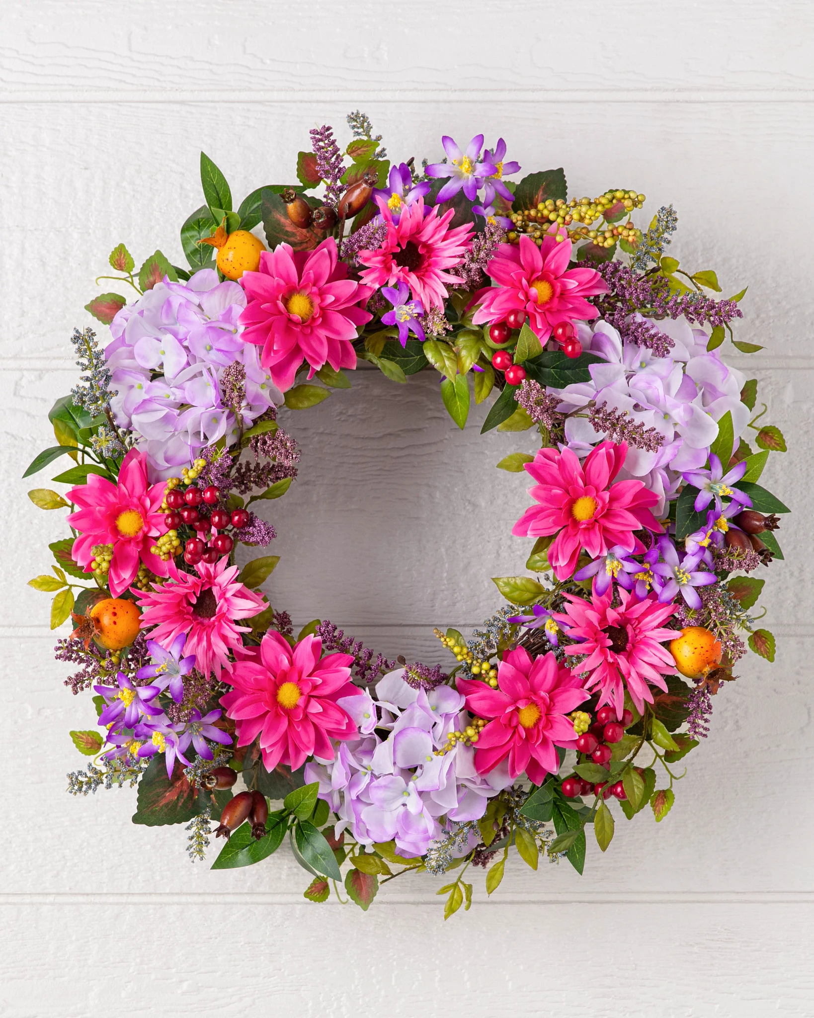 Outdoor Vibrant Summer Bloom Wreath