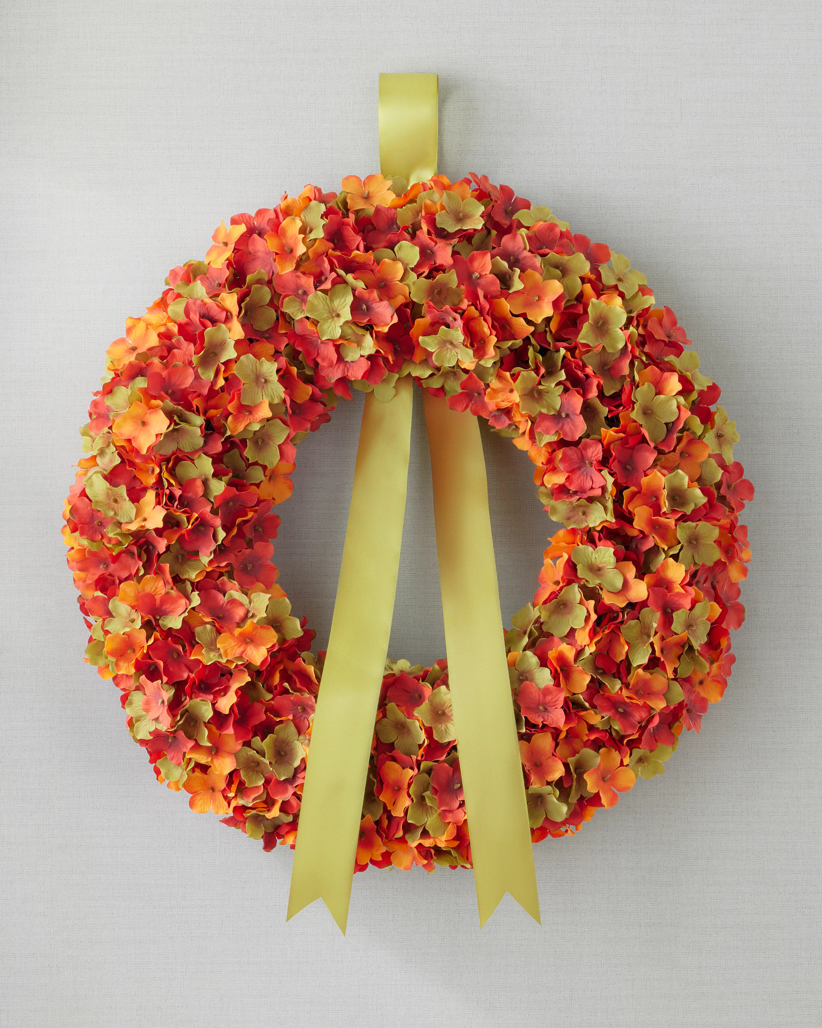 Orange Rustic Hydrangea Wreath