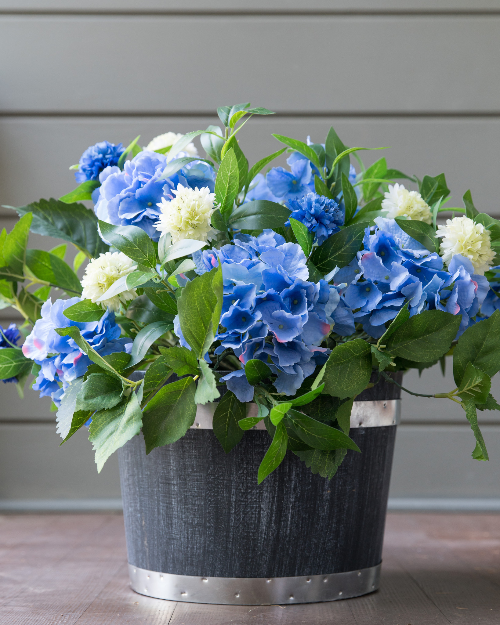 Outdoor Blue Hydrangea Wreath